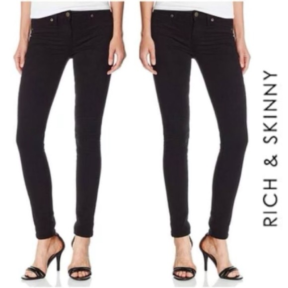 Rich & Skinny Denim - rich & skinny 155060je black rinse a905 skinny jeans 25